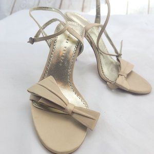 Martinez Valero Womens Beige Open Toe Stiletto Heel Ankle Strap Sandals Size 7.5